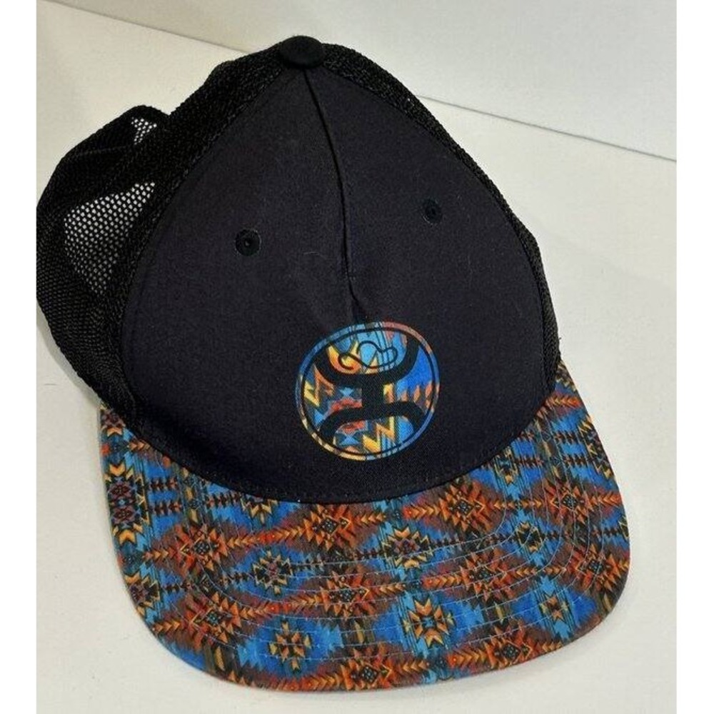 Hooey Logo Aztec Baseball Hat Mesh Snapback Cowboy Black Print